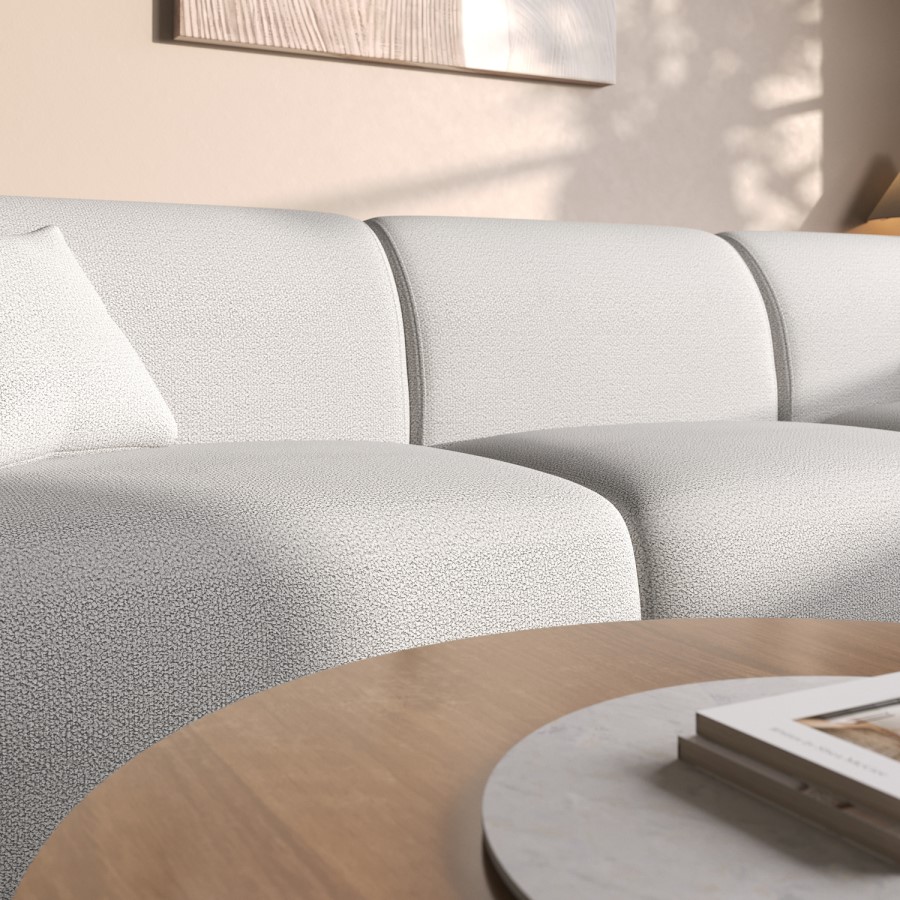 Large Cream Boucle Right Hand 4 Seater Corner Sofa – Mahalia