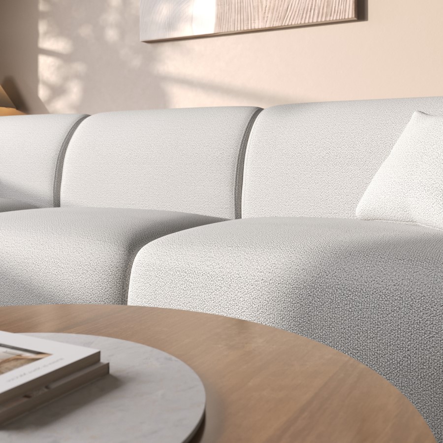 Large Cream Boucle Left Hand 4 Seater Corner Sofa – Mahalia