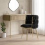 Black Velvet Dressing Table Chair with Gold Legs - Malika