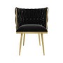 Black Velvet Dressing Table Chair with Gold Legs - Malika