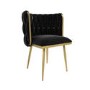Black Velvet Dressing Table Chair with Gold Legs - Malika