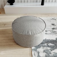 GRADE A1 - Grey Fabric Pouffe - Millie