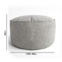 Small Grey Fabric Pouffe - Millie