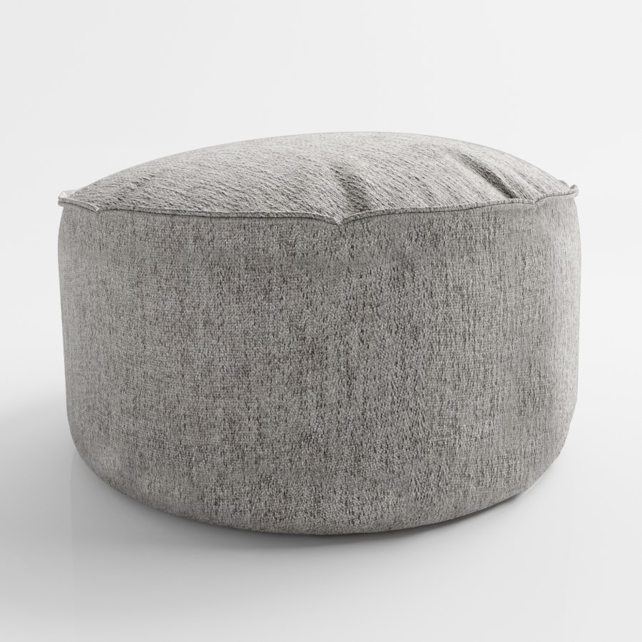 GRADE A1 - Grey Fabric Pouffe - Millie
