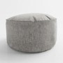 Small Grey Fabric Pouffe - Millie