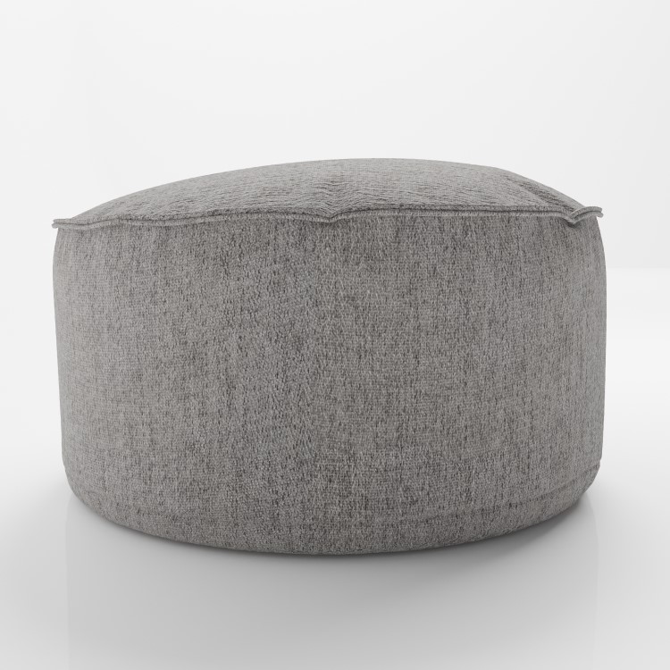 Small Grey Fabric Pouffe - Millie