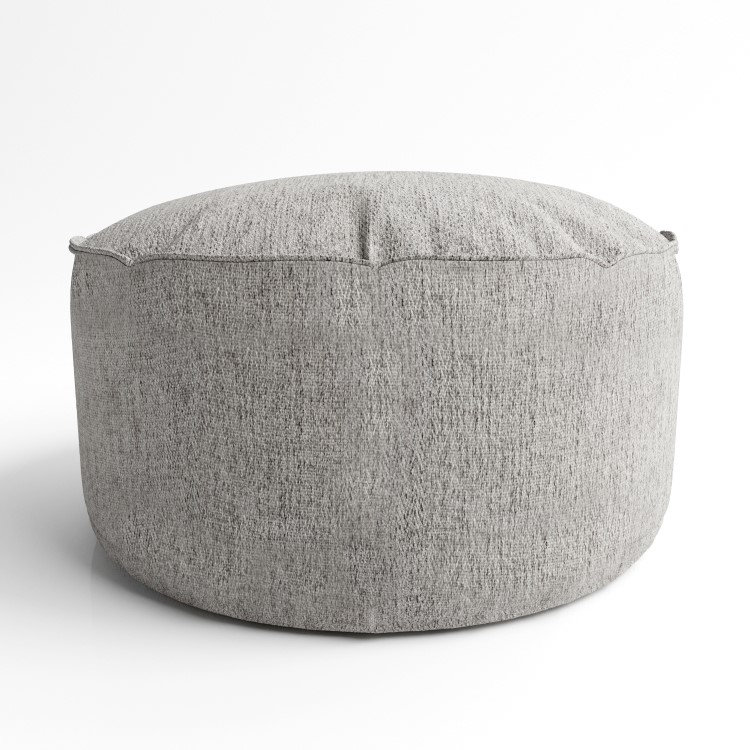 Small Grey Fabric Pouffe - Millie