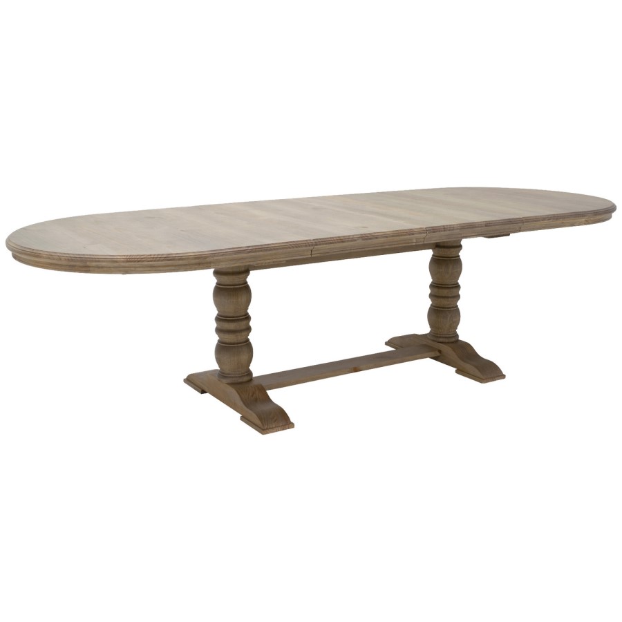Large Solid Wood Farmhouse Extendable Dining Table - Seats 6 - 12 - Madeline