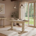 MLN001 Large Solid Wood Farmhouse Extendable Dining Table - Seats 6 - 12 - Madeline
