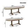 Large Solid Wood Farmhouse Extendable Dining Table - Seats 6 - 12 - Madeline