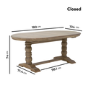Large Solid Wood Farmhouse Extendable Dining Table - Seats 6 - 12 - Madeline
