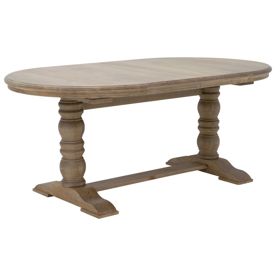 Large Solid Wood Farmhouse Extendable Dining Table - Seats 6 - 12 - Madeline