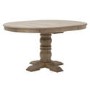 Large Solid Wood Farmhouse Extendable Round to Oval Pedestal Dining Table - Seats 4 - 6 - Madeline
