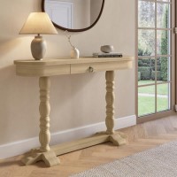 Solid Wood Farmhouse Console Table with Drawer - Madeline Solid Wood Farmhouse Console Table with Drawer - Madeline