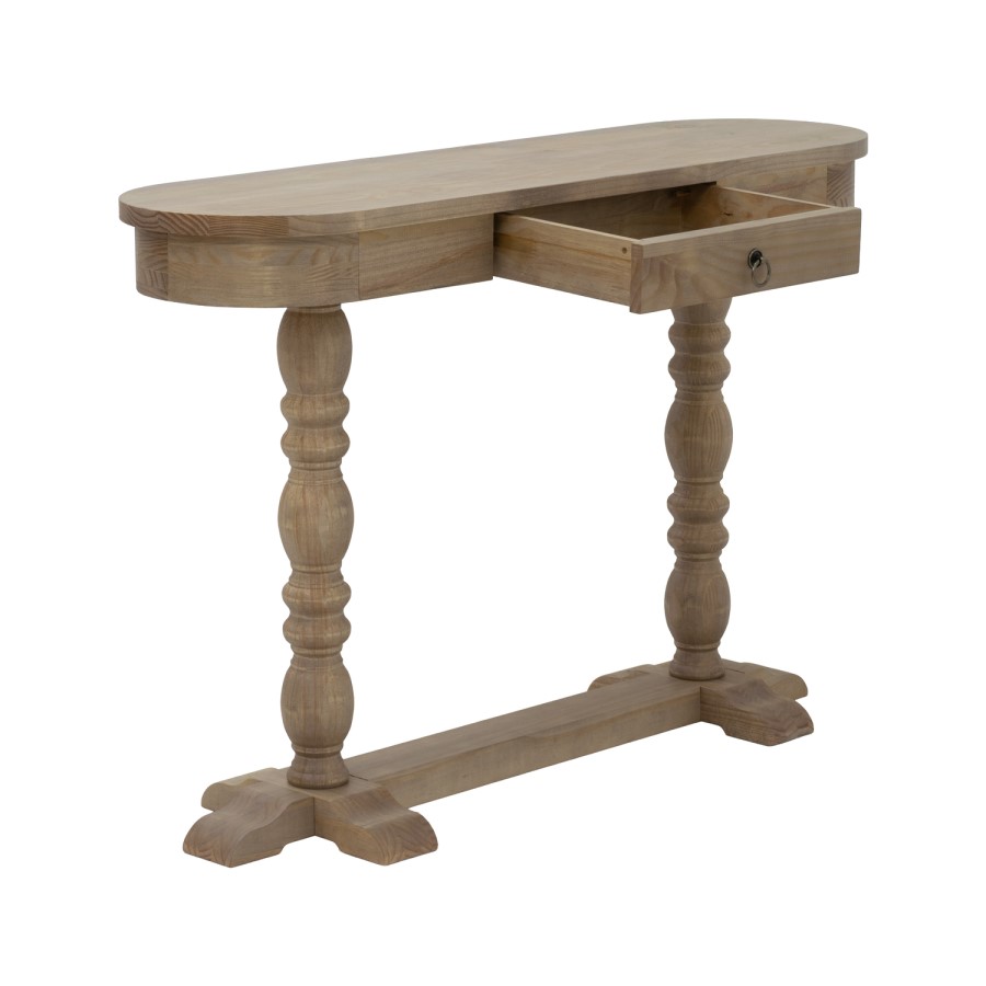 Solid Wood Farmhouse Console Table with Drawer - Madeline