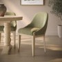 Sage Green Velvet Dining Chair with Solid Wood Legs - Madeline