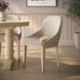 Beige Fabric Dining Chair with Solid Wood Legs - Madeline