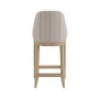 Set of 4 Cream Upholstered Blue Striped Kitchen Stools with Solid Wood Legs - Madeline