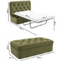 Large Olive Green Velvet Bed Footstool - Myles