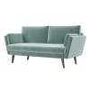 Mint Green Velvet 2 Seater Sofa - Milton