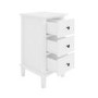 GRADE A1 - Tall White Wooden 3 Drawer Bedside Table - Marlowe
