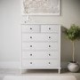 Tall White Wooden Chest of 6 Drawers - Marlowe