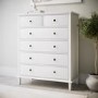 GRADE A1 - Tall White Wooden Chest of 6 Drawers - Marlowe