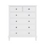Tall White Wooden Chest of 6 Drawers - Marlowe