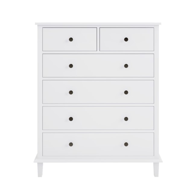 ONLY OPENED - Tall White Wooden Chest of 6 Drawers - Marlowe