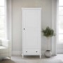 Slim White Single 1 Door Wardrobe with Drawer - Marlowe