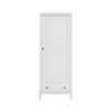 White Single 1-Door Wardrobe with Drawer - Marlowe