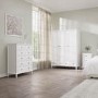 White Wooden 3 Door Triple Wardrobe with Drawers - Marlowe