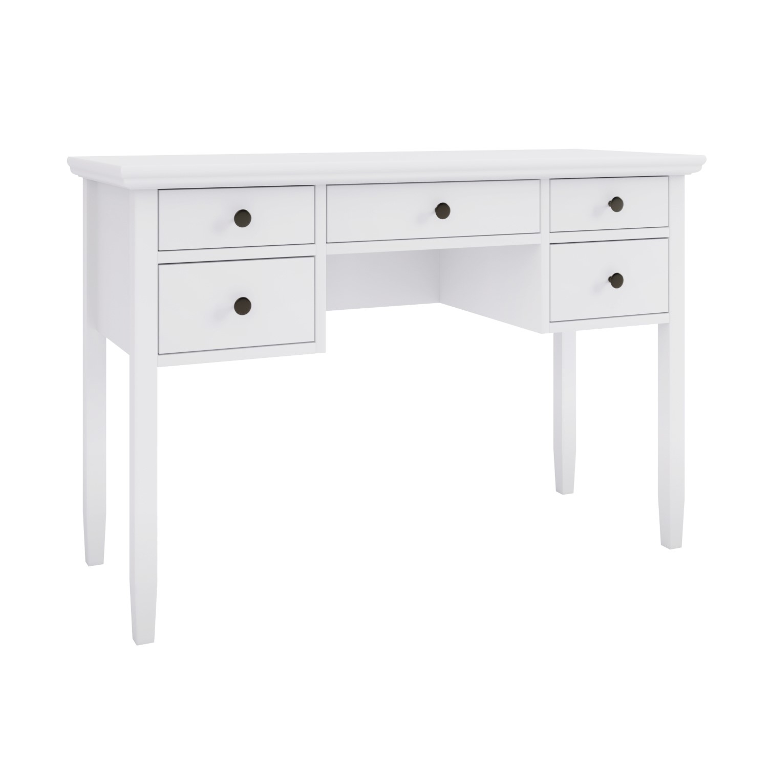 White Wooden Dressing Table with Storage Drawers - Marlowe - Furniture123