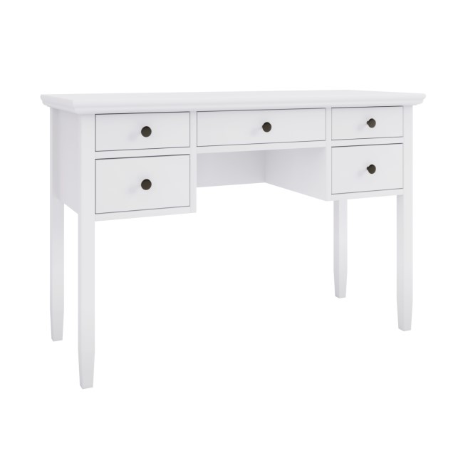 White Wooden Dressing Table with Storage Drawers - Marlowe