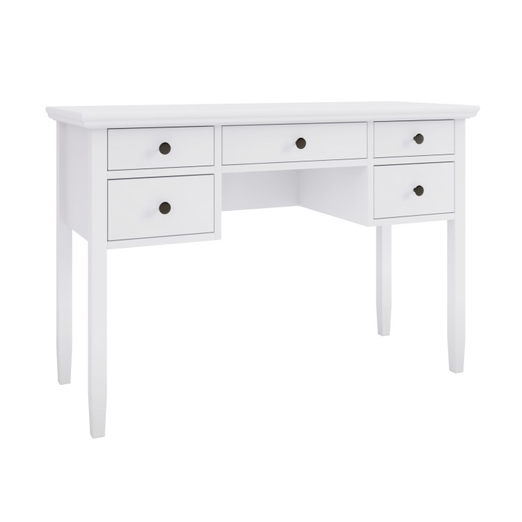 GRADE A1 - White Wooden Dressing Table with Storage Drawers - Marlowe