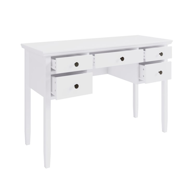 GRADE A1 - White Wooden Dressing Table with Storage Drawers - Marlowe