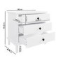 ALMOST PERFECT - Wide White Wooden 3 Drawer Bedside Table Marlowe