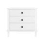 White Painted Wide Bedside Table of 3 Drawer - Marlowe