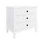 White Painted Wide Bedside Table of 3 Drawer - Marlowe