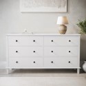 A1/MLW009 ONLY OPENED - Wide Wooden Chest of 6 Drawers - Marlowe