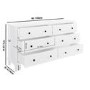 Wide Wooden White Chest of 6 Drawers- Marlowe