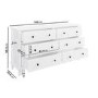 White Painted Wide Chest of 6 Drawer - Marlowe