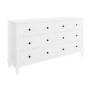 Wide Wooden White Chest of 6 Drawers- Marlowe