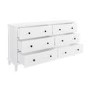 Wide Wooden White Chest of 6 Drawers- Marlowe
