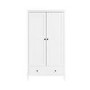 White Painted 2 Door Wardrobe with Drawer - Marlowe