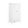 White Painted 2 Door Wardrobe with Drawer - Marlowe