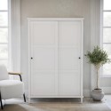 MLW011 Sliding Double Door Wardrobe in White - Marlowe