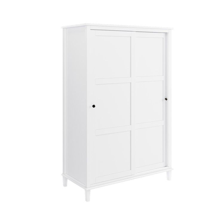 Sliding Double Wardrobe in White - Marlowe