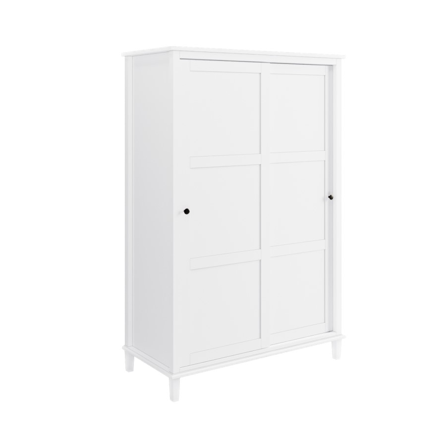 Sliding Double Door Wardrobe in White - Marlowe