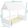 Molly White Kids House Bed with Scalloped Roof